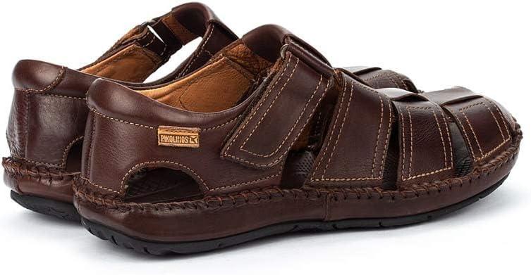 PIKOLINOS Tarifa 06J-5433 Men’s Sandals – Premium Calfskin Leather – Cushioned Insole, Hook & Loop Closure, Lightweight Sole – Spring and Summer Style and Comfort(Olmo)