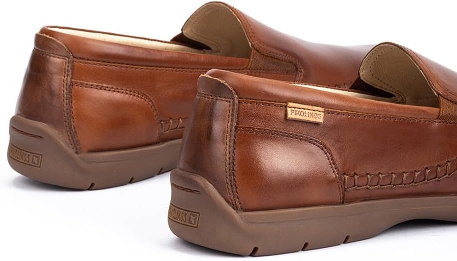 PIKOLINOS Marbella M9A-3111 Men’s Slip-On Moccasins – Premium Calfskin Leather – Removable Cushioned Insole with All Day Support – Elastic Fit – Flexible Sole(Cuero)