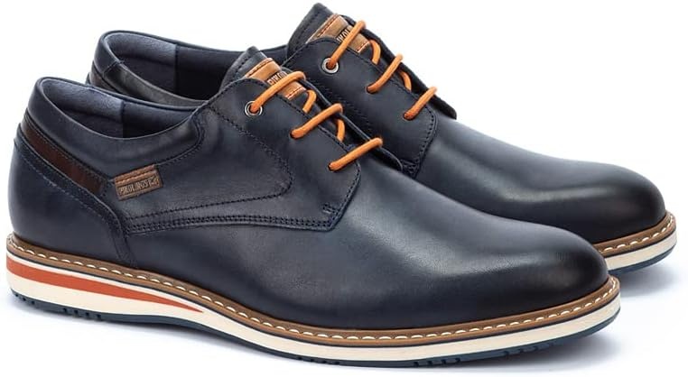 PIKOLINOS Avila M1T-4050 Men’s Lace-Up Shoes – Stylish Premium Calfskin Leather – Removable Cushioned Insole – Wide Fit – Lightweight Sole for Everyday Walking Comfort(Blue)