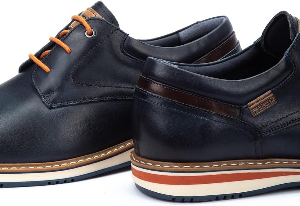 PIKOLINOS Avila M1T-4050 Men’s Lace-Up Shoes – Stylish Premium Calfskin Leather – Removable Cushioned Insole – Wide Fit – Lightweight Sole for Everyday Walking Comfort(Blue)