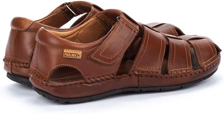 PIKOLINOS Tarifa 06J-5433 Men’s Sandals – Premium Calfskin Leather – Cushioned Insole, Hook & Loop Closure, Lightweight Sole – Spring and Summer Style and Comfort(Cuero)