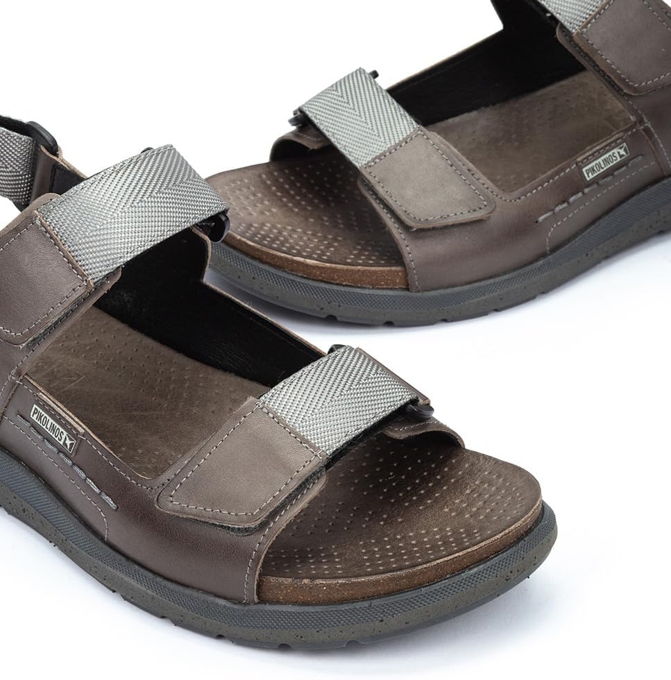PIKOLINOS Leather Nijar M0B-0122 Men’s Flat sandals(Dark Gray)