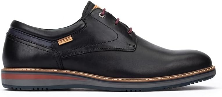 PIKOLINOS Avila M1T-4050 Men’s Lace-Up Shoes – Stylish Premium Calfskin Leather – Removable Cushioned Insole – Wide Fit – Lightweight Sole for Everyday Walking Comfort(Black)