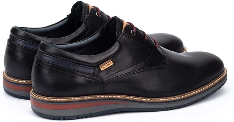 PIKOLINOS Avila M1T-4050 Men’s Lace-Up Shoes – Stylish Premium Calfskin Leather – Removable Cushioned Insole – Wide Fit – Lightweight Sole for Everyday Walking Comfort(Black)