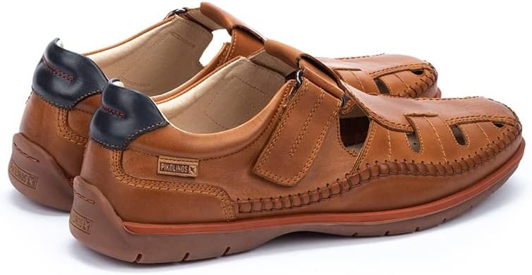PIKOLINOS Flat Sandals Leather Marbella for Man(Brandy)
