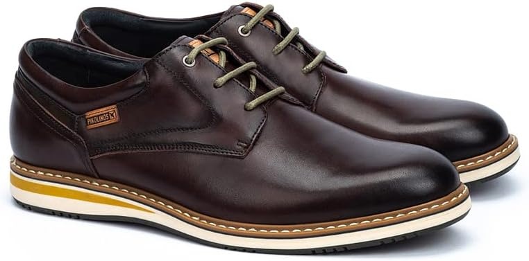 PIKOLINOS Avila M1T-4050 Men’s Lace-Up Shoes – Stylish Premium Calfskin Leather – Removable Cushioned Insole – Wide Fit – Lightweight Sole for Everyday Walking Comfort(Olmo)