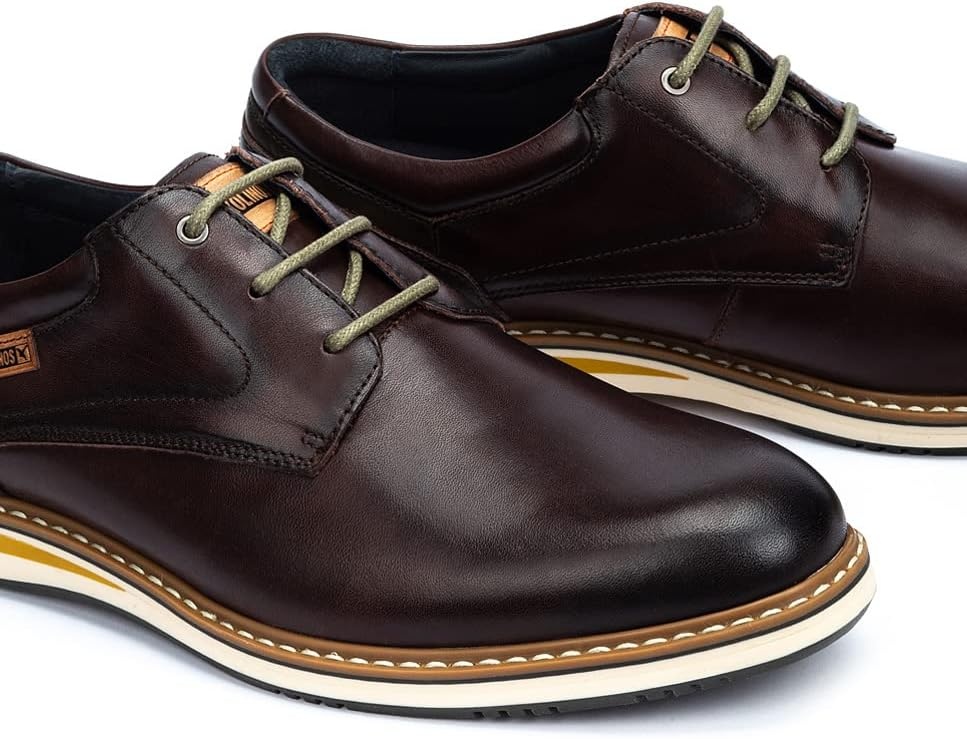 PIKOLINOS Avila M1T-4050 Men’s Lace-Up Shoes – Stylish Premium Calfskin Leather – Removable Cushioned Insole – Wide Fit – Lightweight Sole for Everyday Walking Comfort(Olmo)