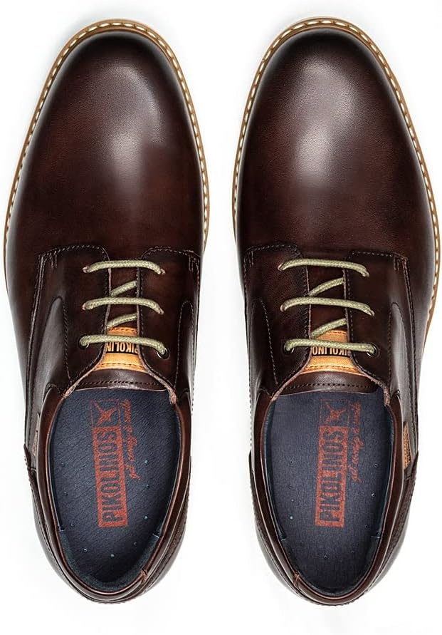 PIKOLINOS Avila M1T-4050 Men’s Lace-Up Shoes – Stylish Premium Calfskin Leather – Removable Cushioned Insole – Wide Fit – Lightweight Sole for Everyday Walking Comfort(Olmo)