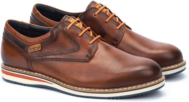 PIKOLINOS Avila M1T-4050 Men’s Lace-Up Shoes – Stylish Premium Calfskin Leather – Removable Cushioned Insole – Wide Fit – Lightweight Sole for Everyday Walking Comfort(Brown Leather)