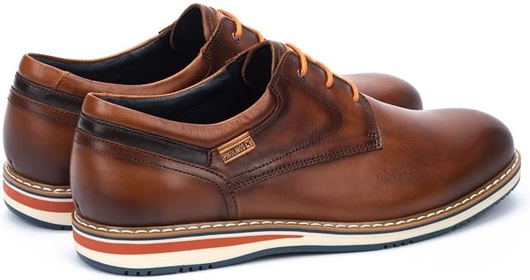 PIKOLINOS Avila M1T-4050 Men’s Lace-Up Shoes – Stylish Premium Calfskin Leather – Removable Cushioned Insole – Wide Fit – Lightweight Sole for Everyday Walking Comfort(Brown Leather)