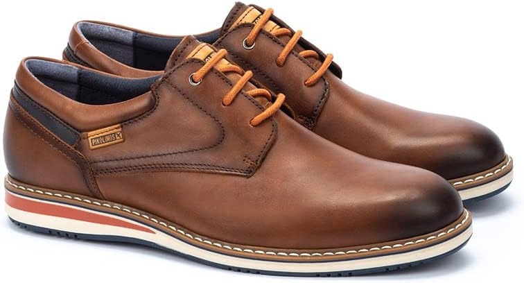 PIKOLINOS Avila M1T-4050 Men’s Lace-Up Shoes – Stylish Premium Calfskin Leather – Removable Cushioned Insole – Wide Fit – Lightweight Sole for Everyday Walking Comfort(Cuero-50)