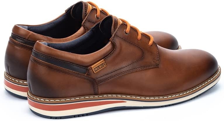 PIKOLINOS Avila M1T-4050 Men’s Lace-Up Shoes – Stylish Premium Calfskin Leather – Removable Cushioned Insole – Wide Fit – Lightweight Sole for Everyday Walking Comfort(Cuero-50)