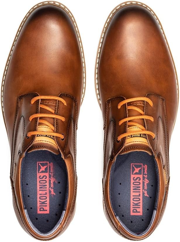 PIKOLINOS Avila M1T-4050 Men’s Lace-Up Shoes – Stylish Premium Calfskin Leather – Removable Cushioned Insole – Wide Fit – Lightweight Sole for Everyday Walking Comfort(Cuero-50)