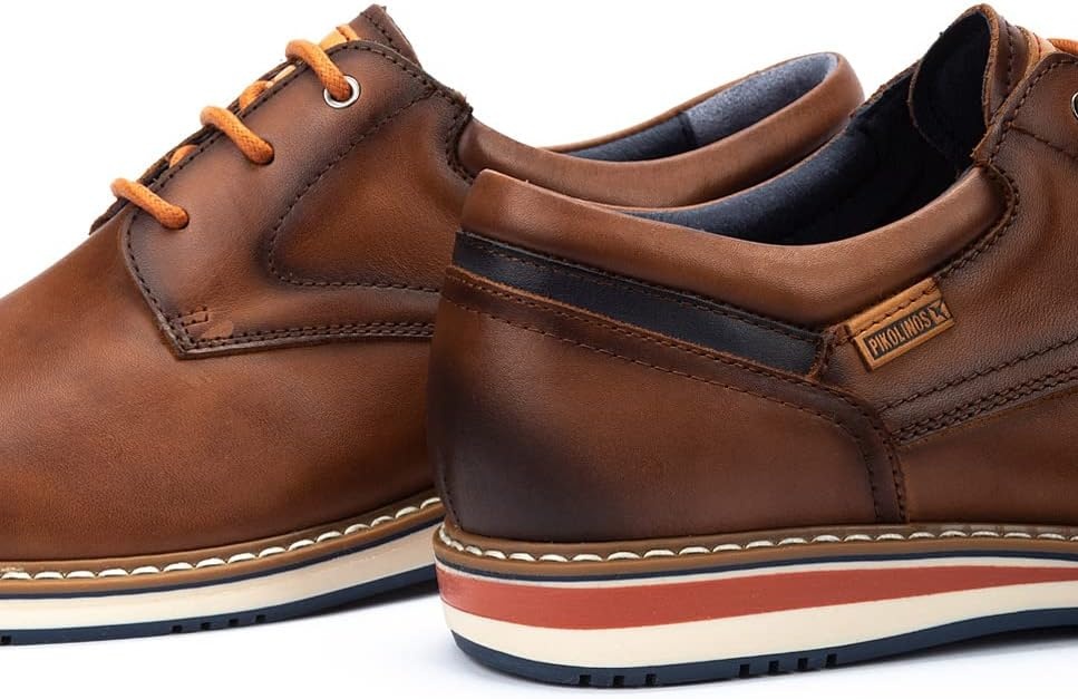 PIKOLINOS Avila M1T-4050 Men’s Lace-Up Shoes – Stylish Premium Calfskin Leather – Removable Cushioned Insole – Wide Fit – Lightweight Sole for Everyday Walking Comfort(Cuero)