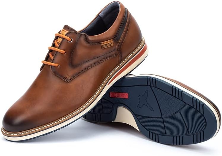 PIKOLINOS Avila M1T-4050 Men’s Lace-Up Shoes – Stylish Premium Calfskin Leather – Removable Cushioned Insole – Wide Fit – Lightweight Sole for Everyday Walking Comfort(Cuero)