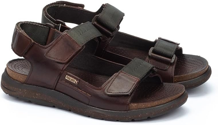 PIKOLINOS mens Pikolinos Flat Sandals Leather Nijar for Man Color Olmo(Olmo)