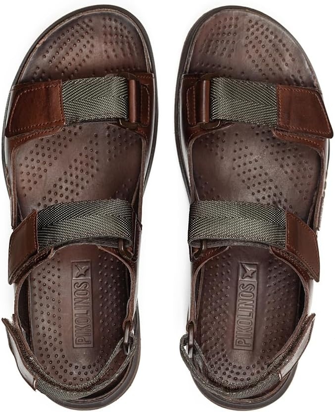 PIKOLINOS mens Pikolinos Flat Sandals Leather Nijar for Man Color Olmo(Olmo)