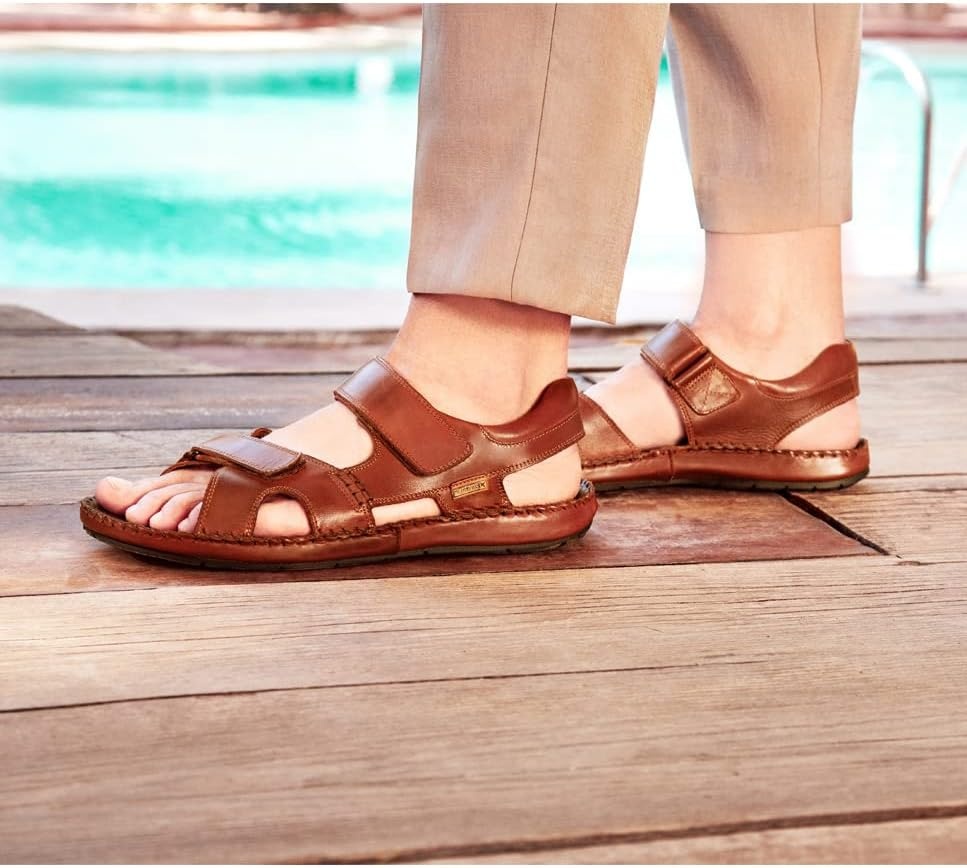 PIKOLINOS Flat Sandals Leather Tarifa for Man(Cuero)