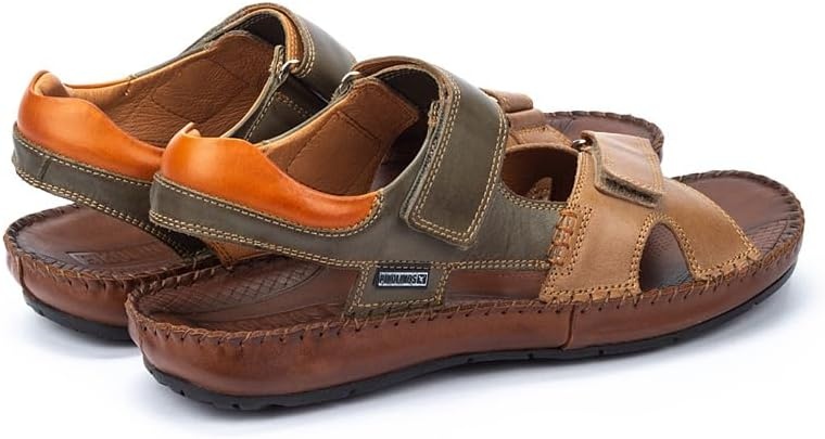 PIKOLINOS Flat Sandals Leather Tarifa for Man(Castor)
