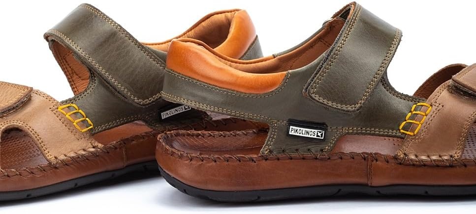 PIKOLINOS Flat Sandals Leather Tarifa for Man(Castor)