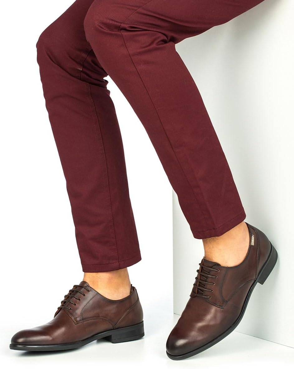 PIKOLINOS Bristol Lace-Up Shoes Men | Leather | Removable Insole | Size US 6-13(Olmo)