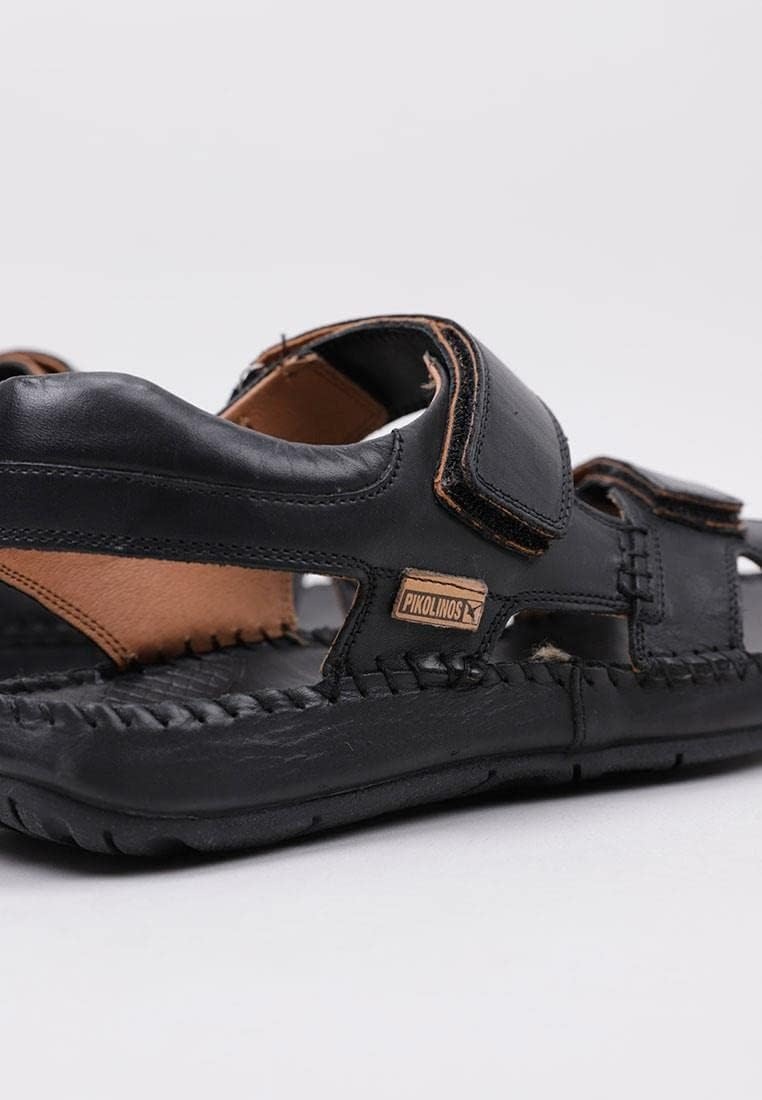 PIKOLINOS Flat Sandals Leather Tarifa for Man(Black)