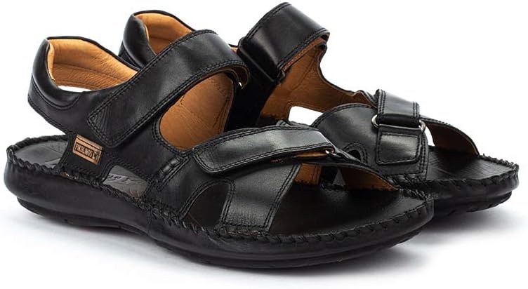 PIKOLINOS Flat Sandals Leather Tarifa for Man(Black)