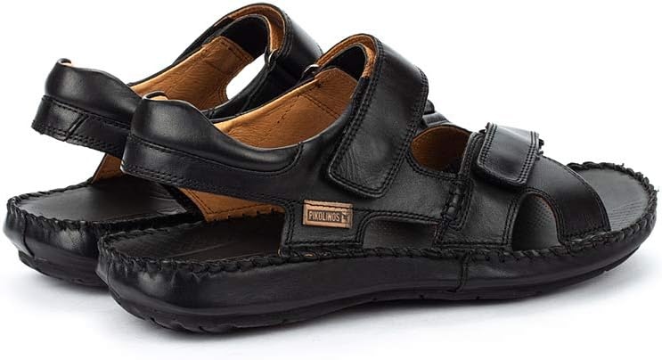 PIKOLINOS Flat Sandals Leather Tarifa for Man(Black)