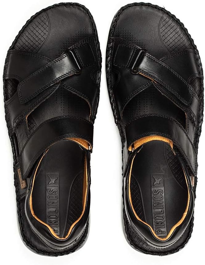 PIKOLINOS Flat Sandals Leather Tarifa for Man(Black)