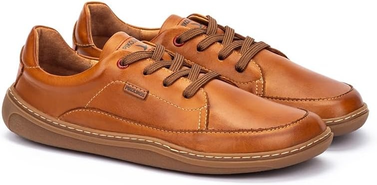 Pikolinos Aranjuez Unisex Leather Flat Shoes(Brandy)