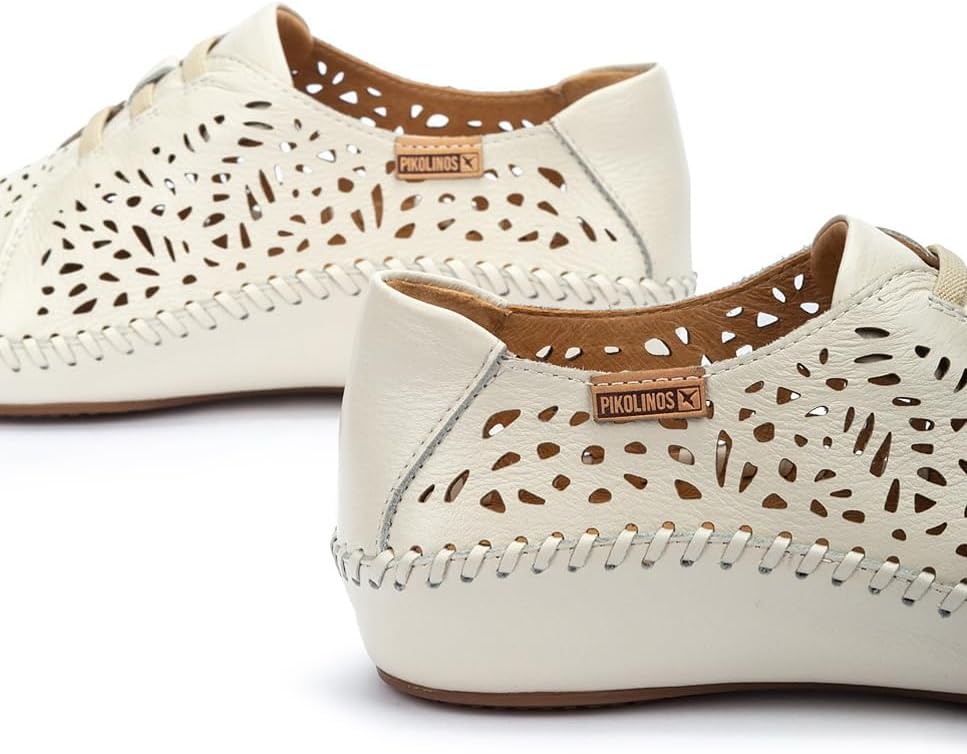 PIKOLINOS P. Vallarta Women’s Flat Shoes | Leather | with Elastic Panels | Size UK 5-11(Nata)