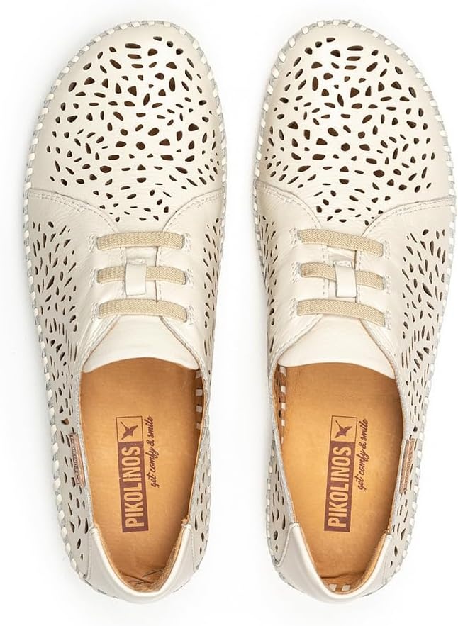 PIKOLINOS P. Vallarta Women’s Flat Shoes | Leather | with Elastic Panels | Size UK 5-11(Nata)