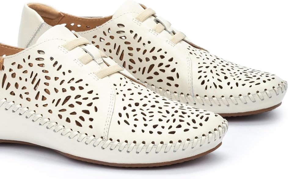 PIKOLINOS P. Vallarta Women’s Flat Shoes | Leather | with Elastic Panels | Size UK 5-11(Nata)