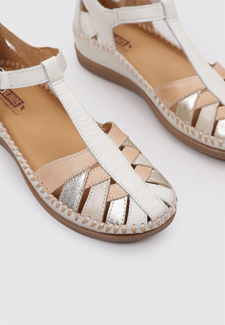 PIKOLINOS Semi-Closed Shoes Leather Cadaques for Woman(Nata)