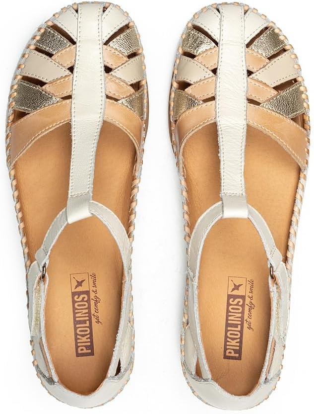 PIKOLINOS Semi-Closed Shoes Leather Cadaques for Woman(Nata)
