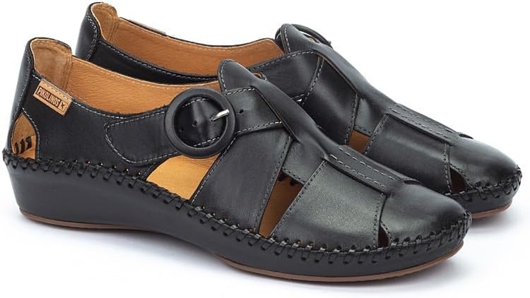PIKOLINOS Semi-Closed Shoes Leather P. Vallarta for Woman(Black)