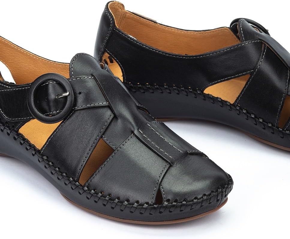 PIKOLINOS Semi-Closed Shoes Leather P. Vallarta for Woman(Black)