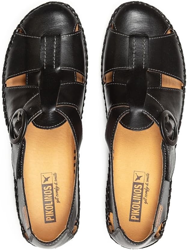 PIKOLINOS Semi-Closed Shoes Leather P. Vallarta for Woman(Black)