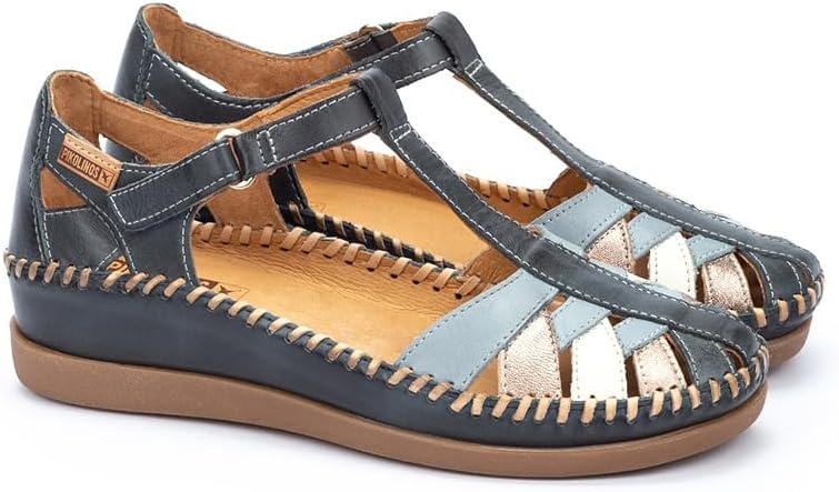 PIKOLINOS Semi-Closed Shoes Leather Cadaques for Woman(Ocean)