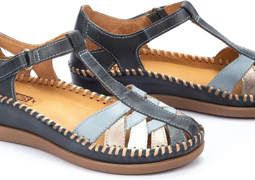 PIKOLINOS Semi-Closed Shoes Leather Cadaques for Woman(Ocean)