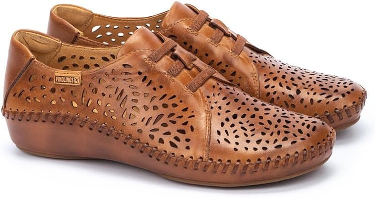 PIKOLINOS P. Vallarta Women’s Flat Shoes | Leather | with Elastic Panels | Size UK 5-11(Brandy)