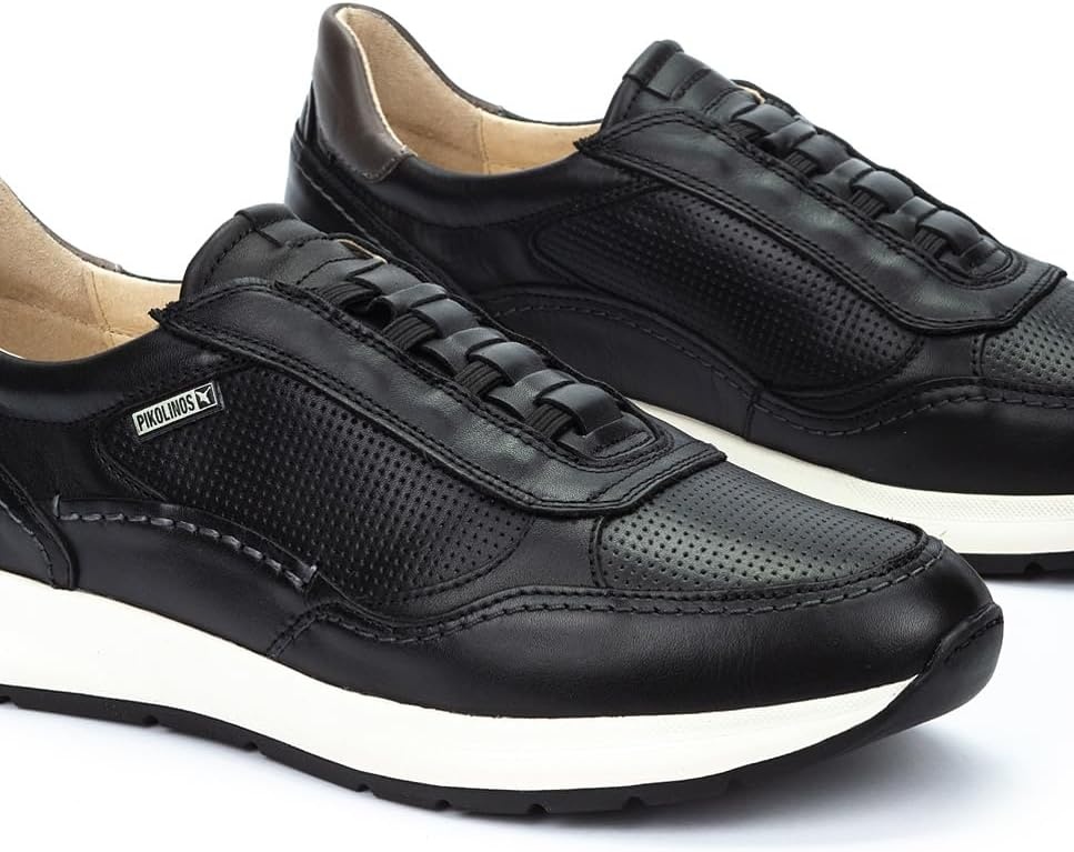Pikolinos Mens Pikolinos Sneakers Leather Getafe for Man(Black)