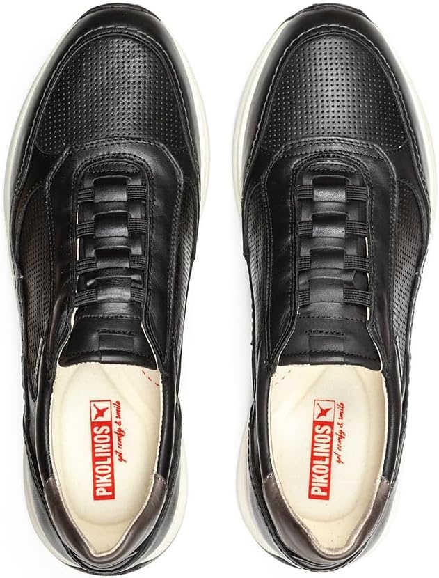 Pikolinos Mens Pikolinos Sneakers Leather Getafe for Man(Black)