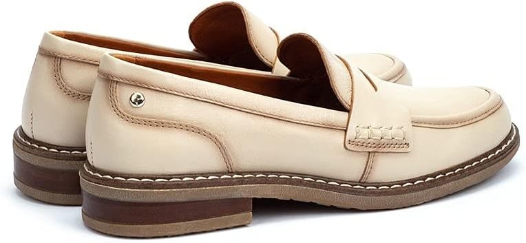 PIKOLINOS Aldaya W8J-3541 Women’s Loafers – Premium Calfskin Leather Slip-On – Lightweight Comfort, Removable Insole, Medium & Wide Width Ergonomic Everyday Support(Marfil)