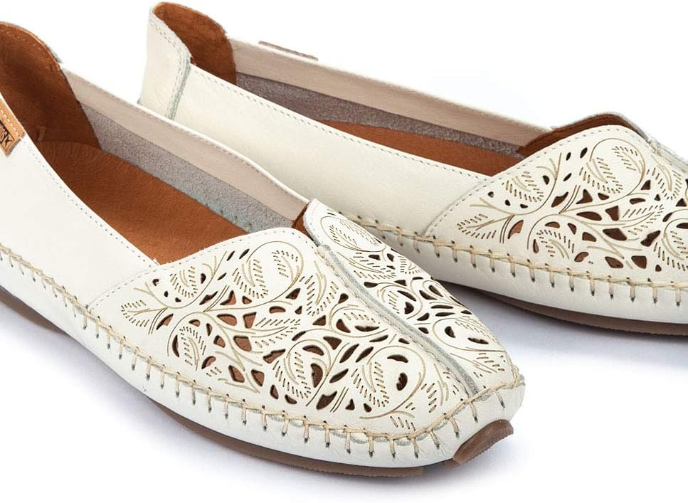 PIKOLINOS Jerez 578-4976 Women’s Slip-On Moccasins – Premium Calfskin Leather – Removable Cushioned Insole, Flexible Sole, Lightweight Everyday Comfort(Nata)