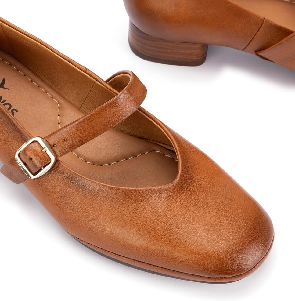 Pikolinos Womens Pikolinos Heels Leather Ubeda for Woman Color Brandy(Brandy)