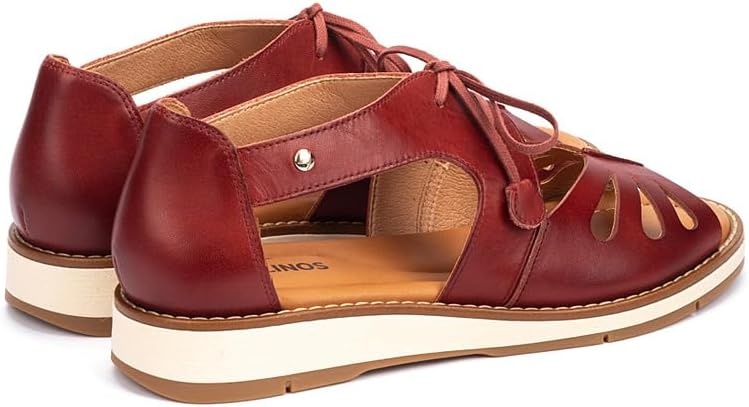 PIKOLINOS ROQUETAS W9B-0947 Women’s Sandals – Premium Calfskin Leather – Cushioned Insole and Lace-Up Fit for All Day Walking – Lightweight – Everyday Comfort(Sandia)