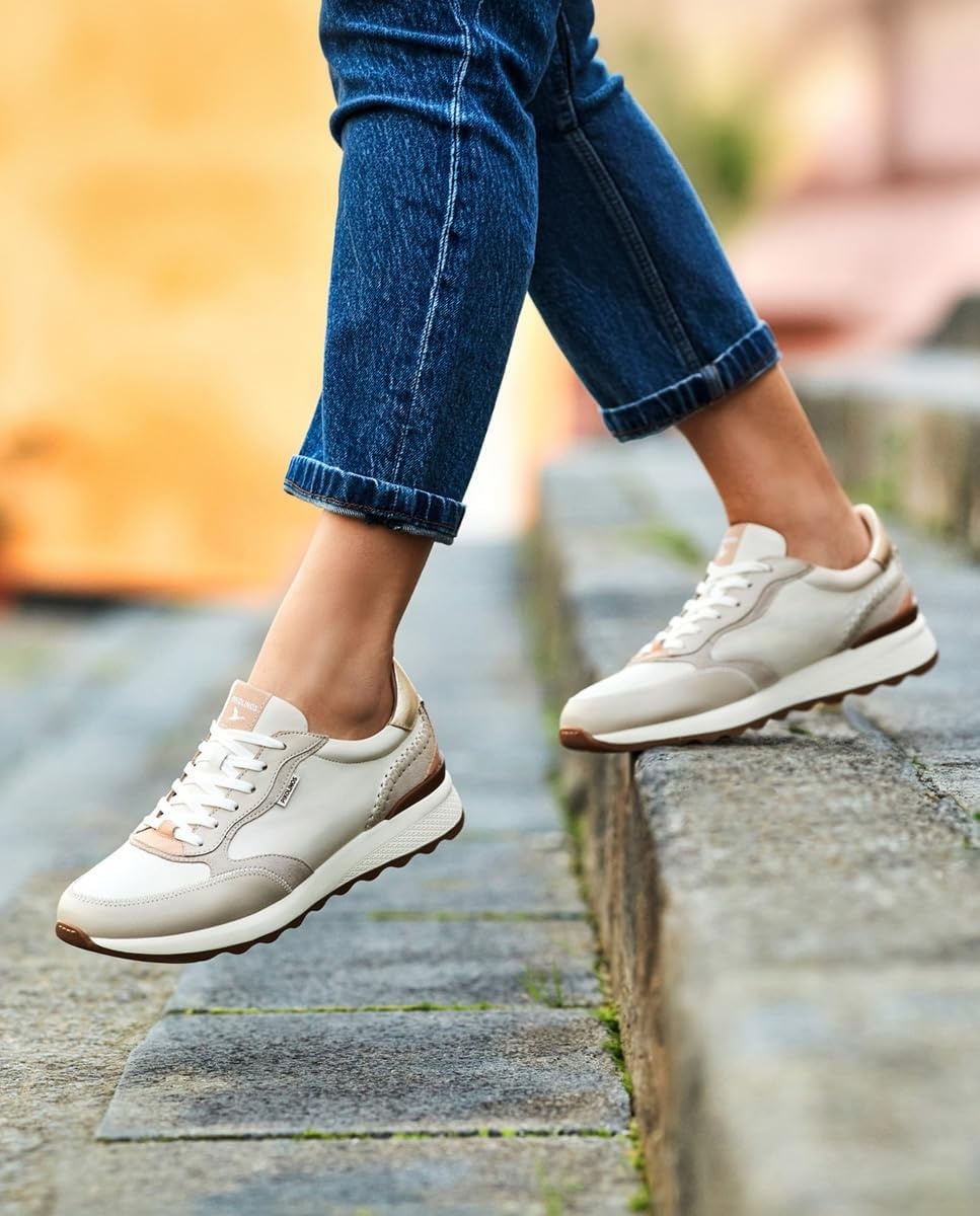 PIKOLINOS Womens Sneakers Leather Arrecife for Woman(Marfil)