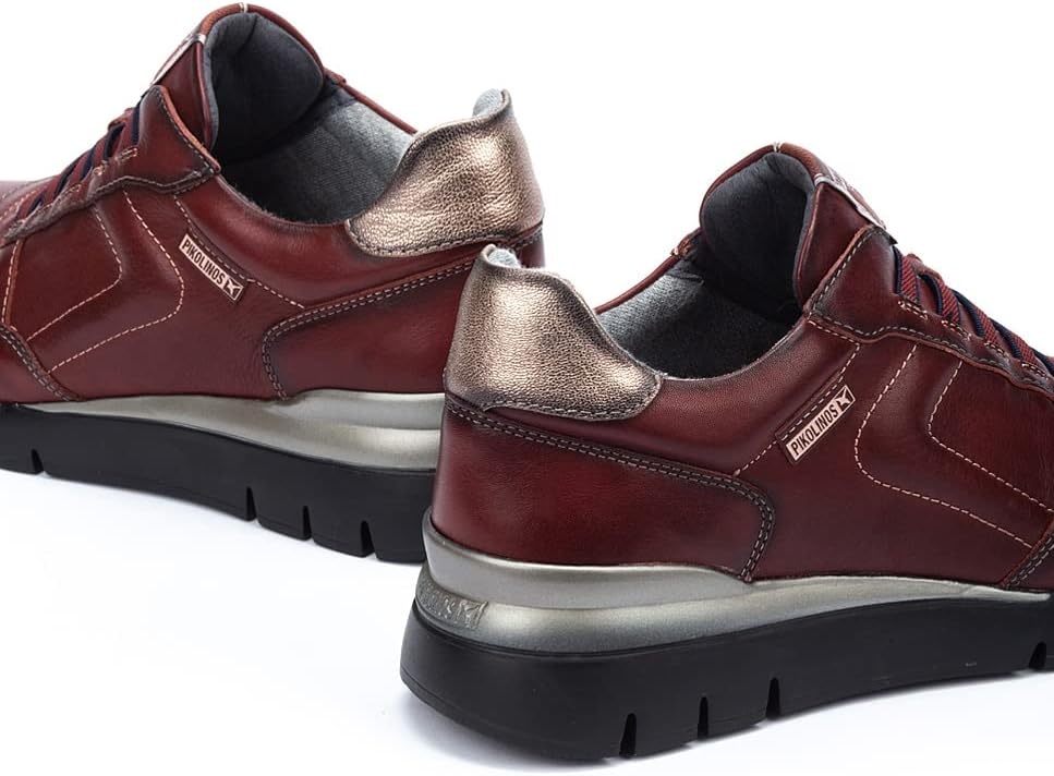 PIKOLINOS Cantabria Women’s Sneakers | Leather | Ultra-Light Sole | Extra Comfort | Removable Memory Foam Insole | Size UK 5-11(Orange Clay)