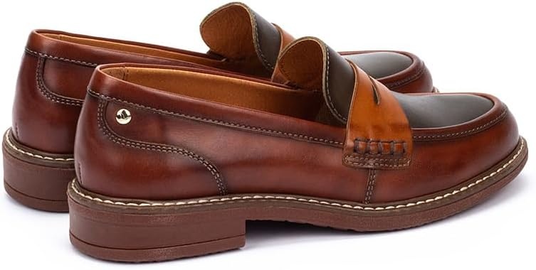 PIKOLINOS Aldaya W8J-3541 Women’s Loafers – Premium Calfskin Leather Slip-On – Lightweight Comfort, Removable Insole, Medium & Wide Width Ergonomic Everyday Support(Cognac)